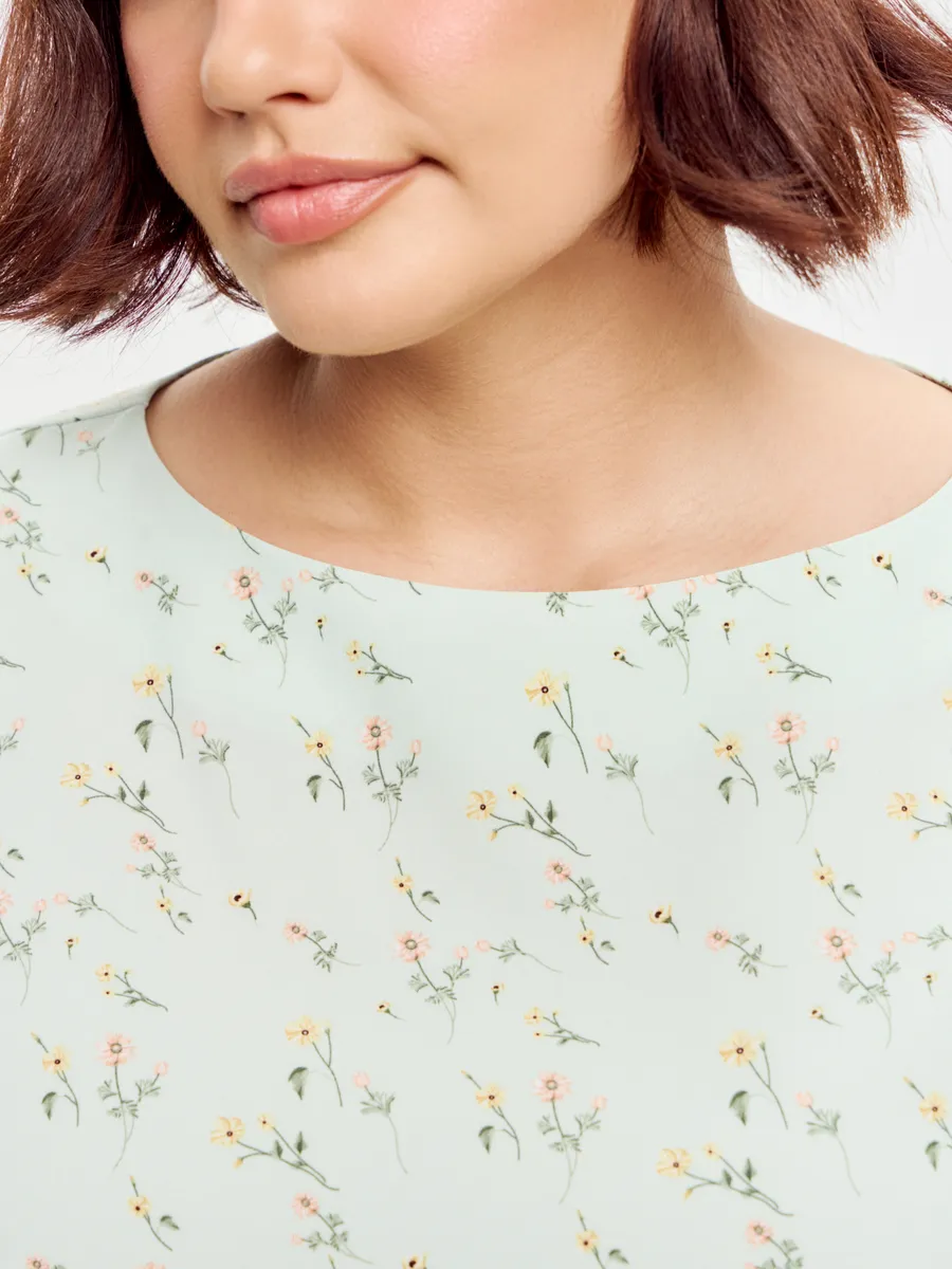 Блузка вечерняя атласная офис большие размеры — изображение 4