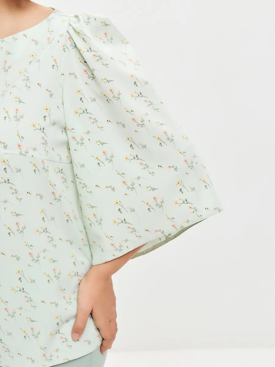 Блузка вечерняя атласная офис большие размеры — изображение 5