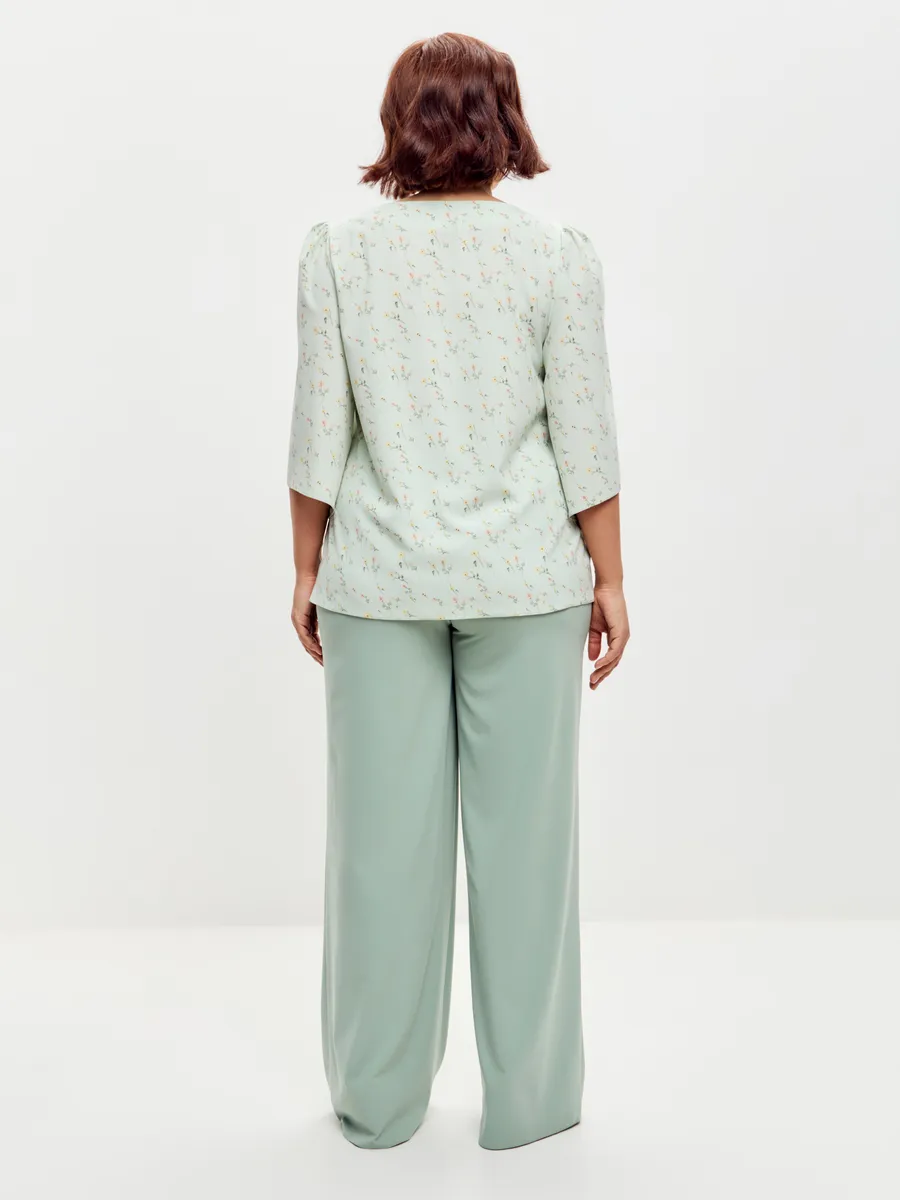 Блузка вечерняя атласная офис большие размеры — изображение 6