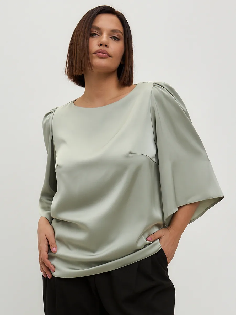 Блузка вечерняя шелковая офис большие размеры