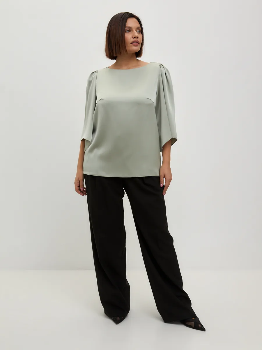 Блузка вечерняя шелковая офис большие размеры — изображение 3