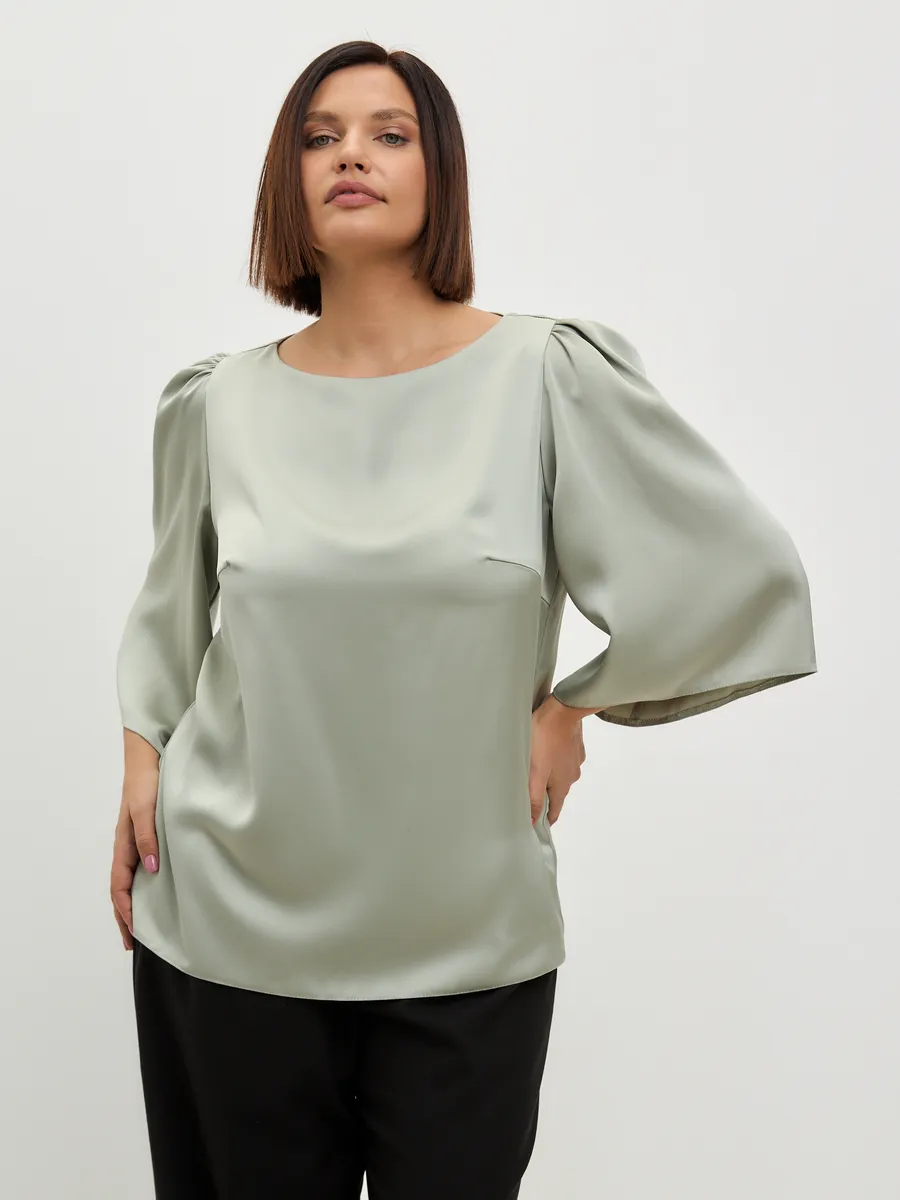 Блузка вечерняя шелковая офис большие размеры — изображение 6