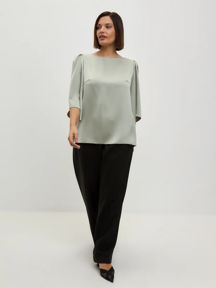 Блузка вечерняя шелковая офис большие размеры — изображение 7