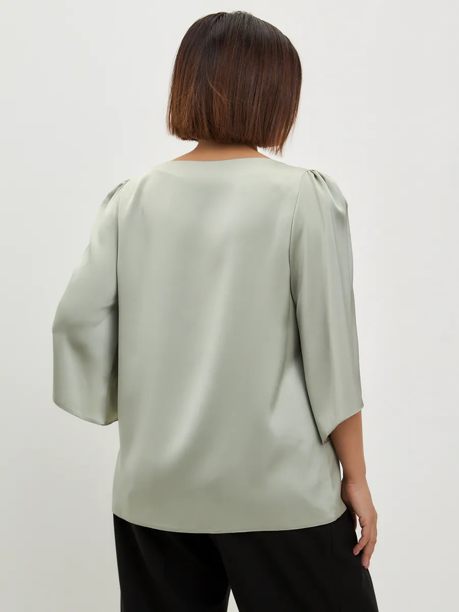 Блузка вечерняя шелковая офис большие размеры — изображение 8