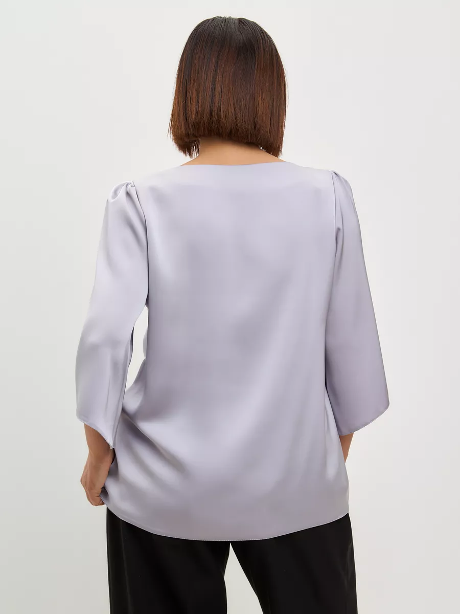 Блузка вечерняя атласная офис большие размеры — изображение 6
