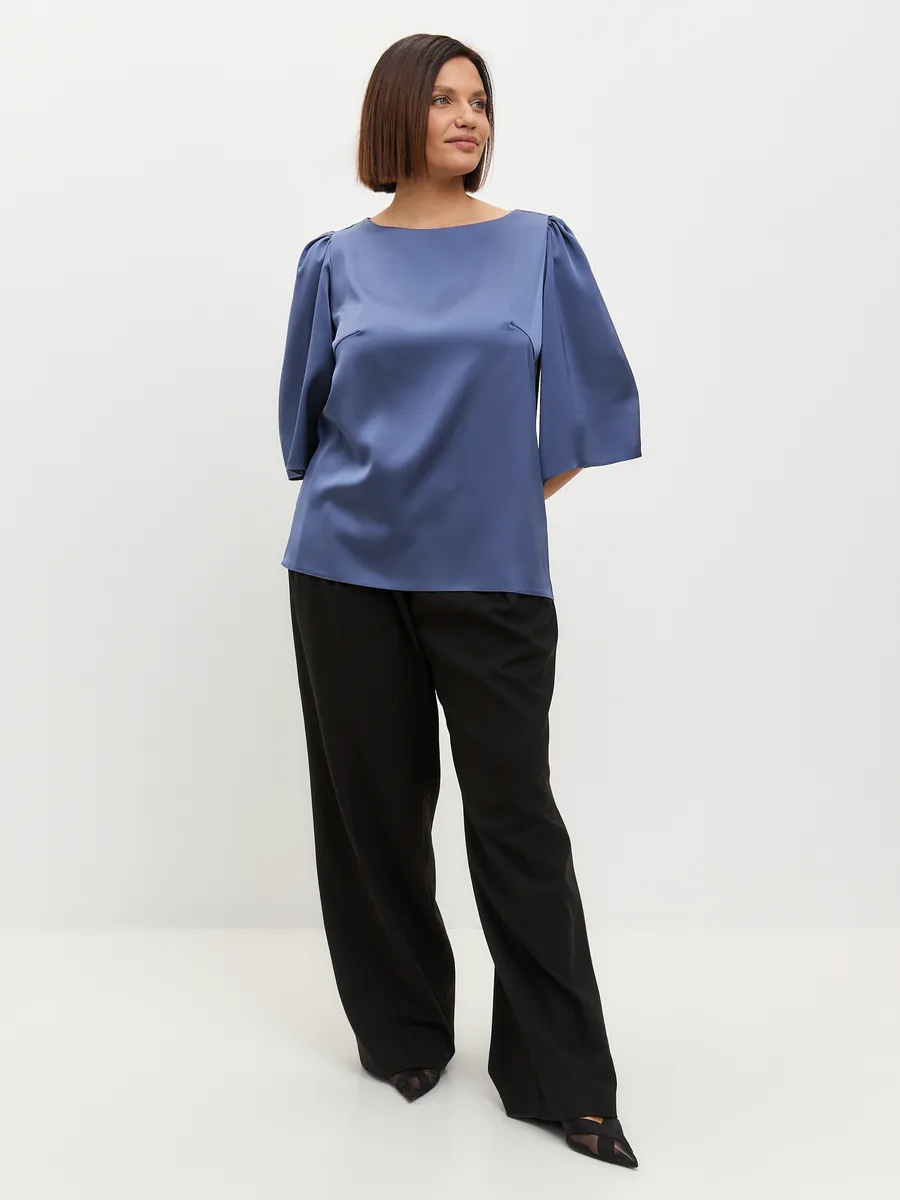 Блузка атласная шелковая вечерняя офис большие размеры — изображение 5