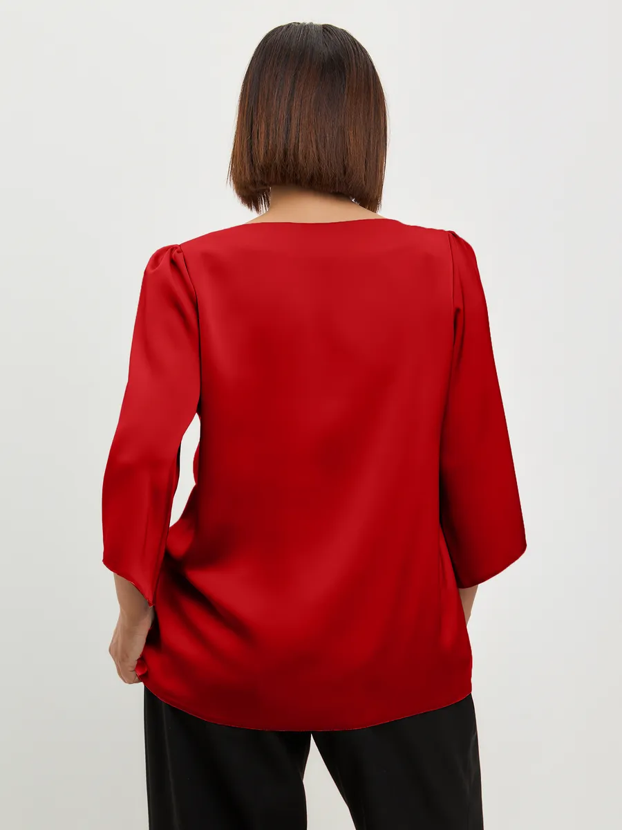 Блузка вечерняя атласная офис большие размеры — изображение 5