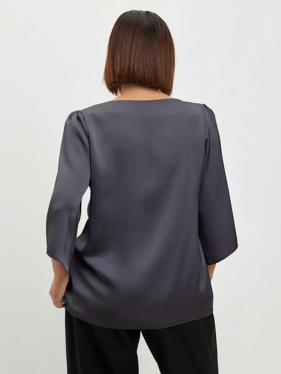 Блузка вечерняя атласная офис большие размеры — изображение 5