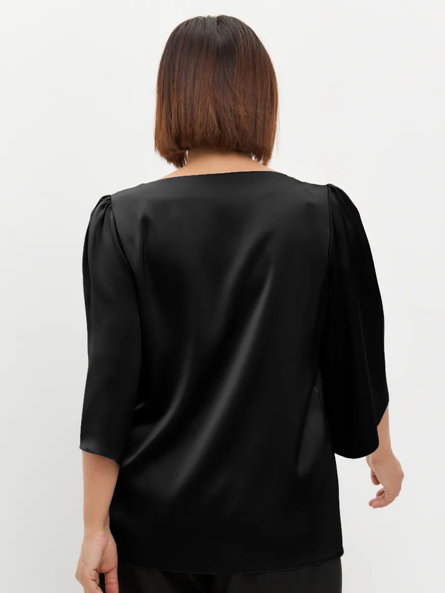 Блузка вечерняя атласная офис большие размеры — изображение 4
