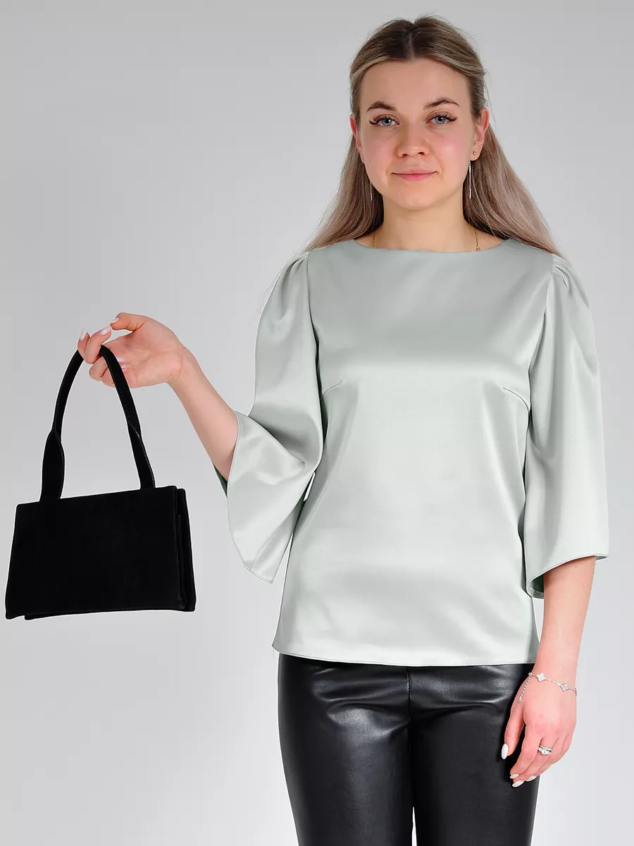 Блузка шелковая вечерняя офис — изображение 3