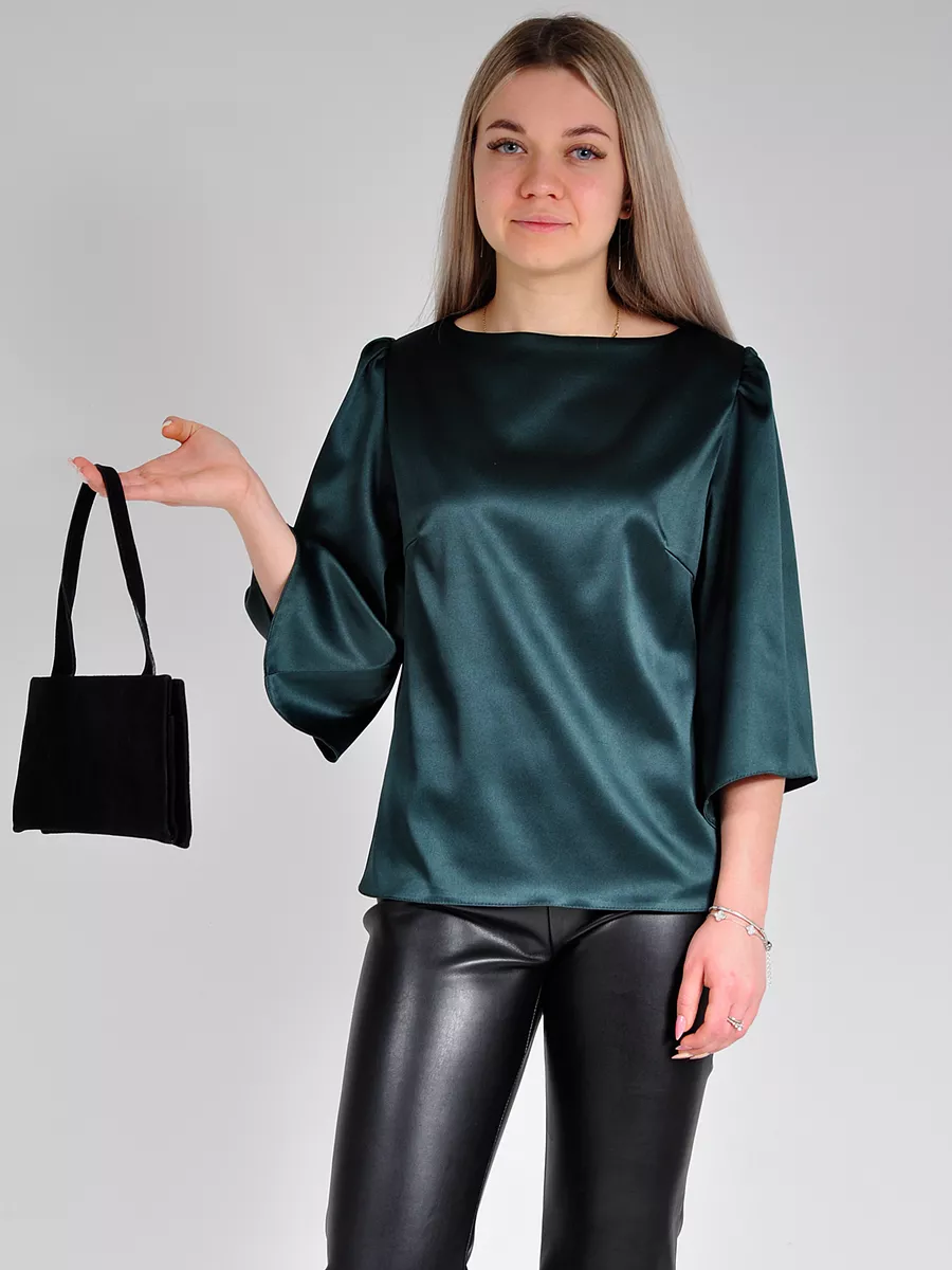 Блузка шелковая вечерняя офис — изображение 13