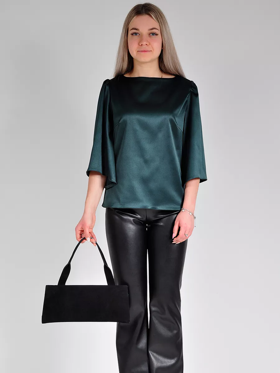 Блузка шелковая вечерняя офис — изображение 14