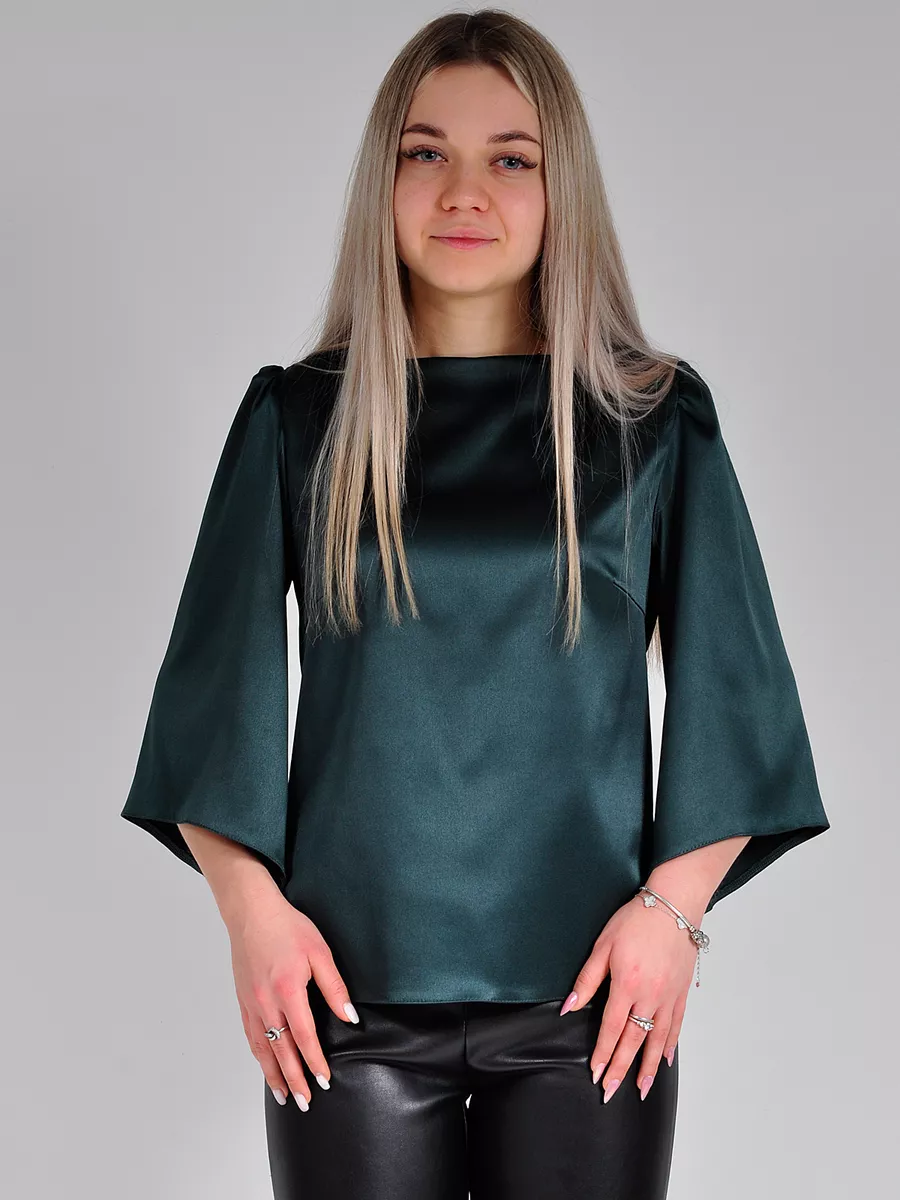 Блузка шелковая вечерняя офис — изображение 3