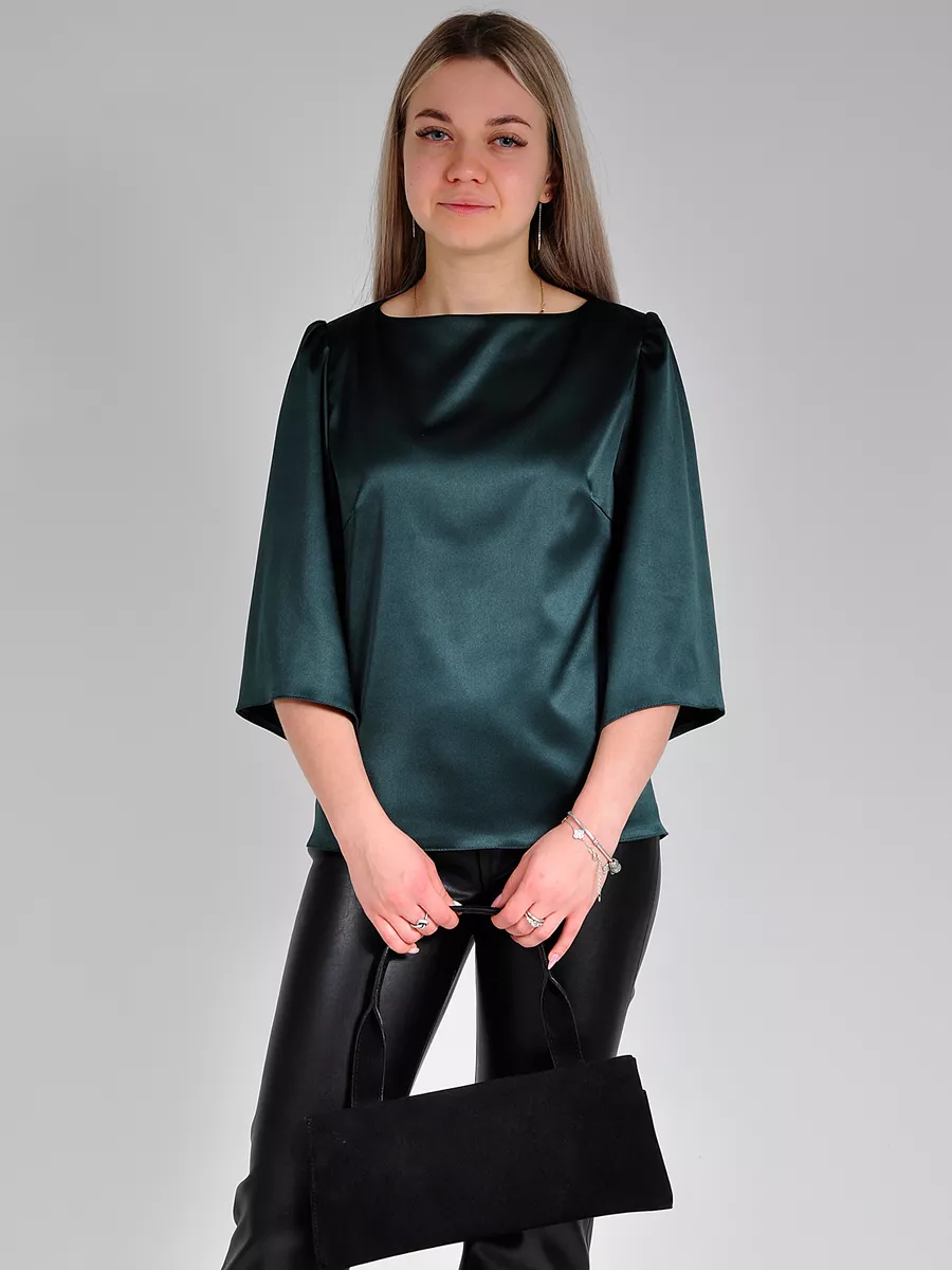 Блузка шелковая вечерняя офис — изображение 4
