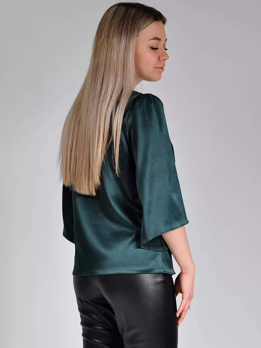 Блузка шелковая вечерняя офис — изображение 6