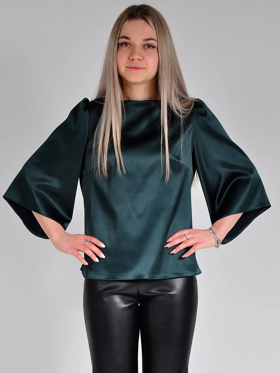 Блузка шелковая вечерняя офис — изображение 8
