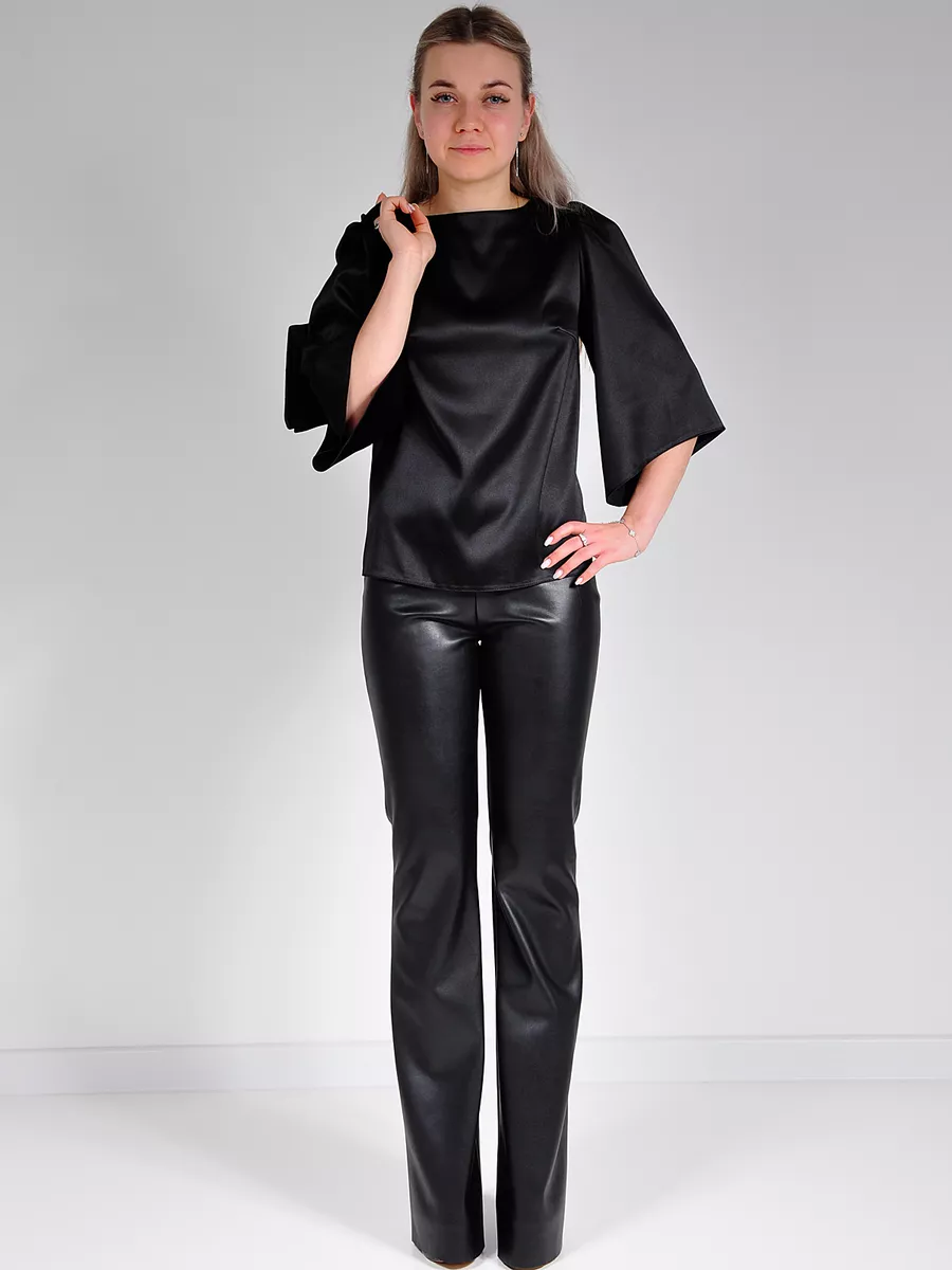 Блузка атласная вечерняя офис большие размеры — изображение 10