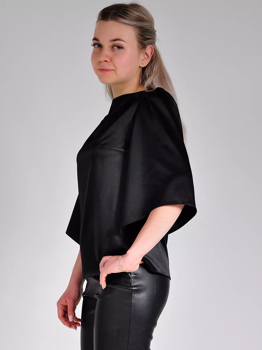 Блузка атласная вечерняя офис большие размеры — изображение 12