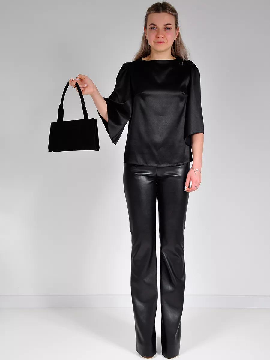 Блузка атласная вечерняя офис большие размеры — изображение 4