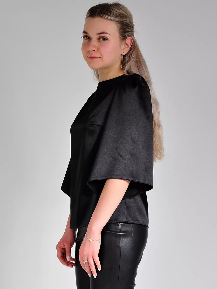 Блузка атласная вечерняя офис большие размеры — изображение 5