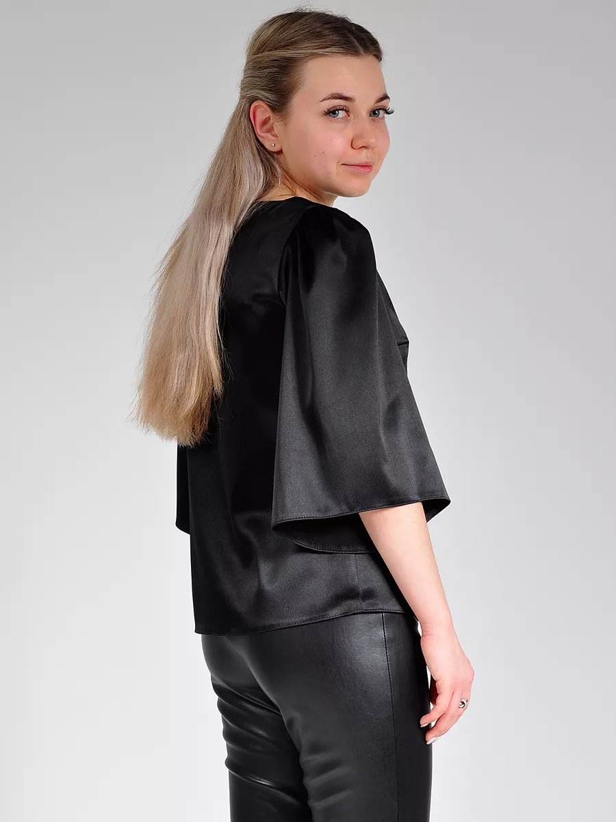 Блузка атласная вечерняя офис большие размеры — изображение 7