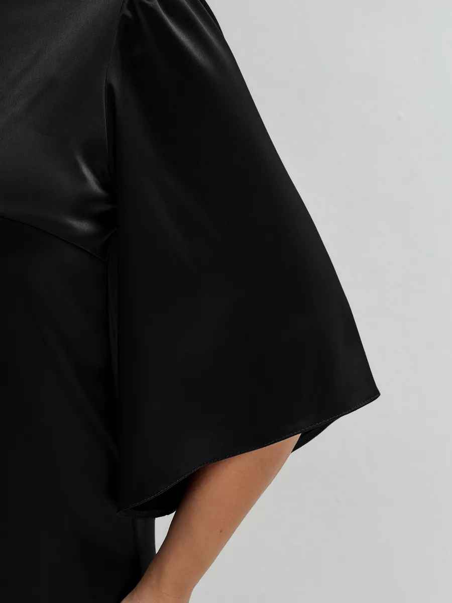 Платье больших размеров атласное нарядное офисное — изображение 6